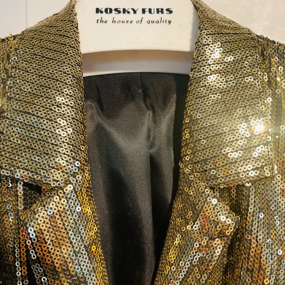 Gold Sequin Blazer - Picture 4 of 6